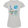 Love My Planet Climate Change Environment Womens Petite Cut T-Shirt Sports Grey