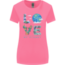 Love My Planet Climate Change Environment Womens Wider Cut T-Shirt Azalea
