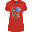 Love My Planet Climate Change Environment Womens Wider Cut T-Shirt Red