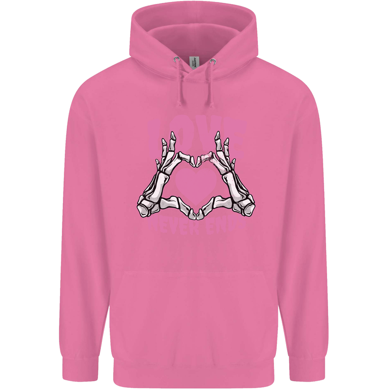 Love Never Ends Gothic Valentine's Day Childrens Kids Hoodie Azalea