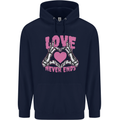Love Never Ends Gothic Valentine's Day Childrens Kids Hoodie Navy Blue