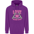 Love Never Ends Gothic Valentine's Day Childrens Kids Hoodie Purple