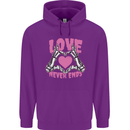 Love Never Ends Gothic Valentine's Day Childrens Kids Hoodie Purple