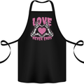 Love Never Ends Gothic Valentine's Day Cotton Apron 100% Organic Black