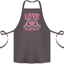 Love Never Ends Gothic Valentine's Day Cotton Apron 100% Organic Dark Grey