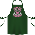 Love Never Ends Gothic Valentine's Day Cotton Apron 100% Organic Forest Green