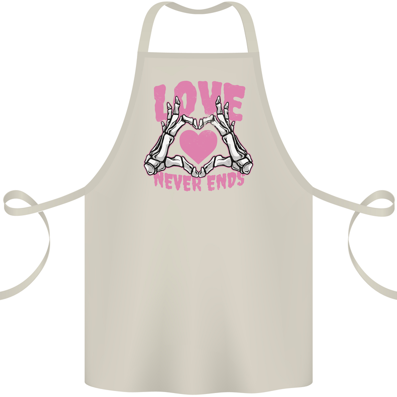Love Never Ends Gothic Valentine's Day Cotton Apron 100% Organic Natural