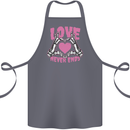 Love Never Ends Gothic Valentine's Day Cotton Apron 100% Organic Steel