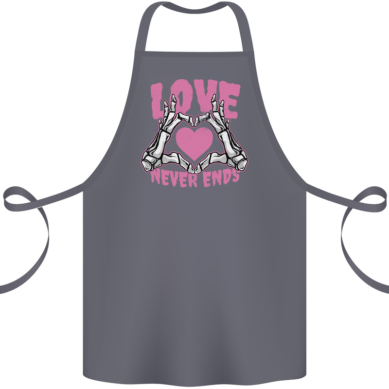 Love Never Ends Gothic Valentine's Day Cotton Apron 100% Organic Steel