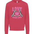 Love Never Ends Gothic Valentine's Day Kids Sweatshirt Jumper Heliconia