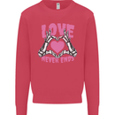 Love Never Ends Gothic Valentine's Day Kids Sweatshirt Jumper Heliconia
