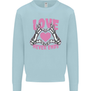 Love Never Ends Gothic Valentine's Day Kids Sweatshirt Jumper Light Blue