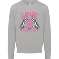 Love Never Ends Gothic Valentine's Day Kids Sweatshirt Jumper Sports Grey