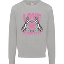 Love Never Ends Gothic Valentine's Day Kids Sweatshirt Jumper Sports Grey