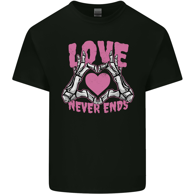 Love Never Ends Gothic Valentine's Day Kids T-Shirt Childrens Black
