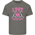 Love Never Ends Gothic Valentine's Day Kids T-Shirt Childrens Charcoal