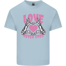 Love Never Ends Gothic Valentine's Day Kids T-Shirt Childrens Light Blue