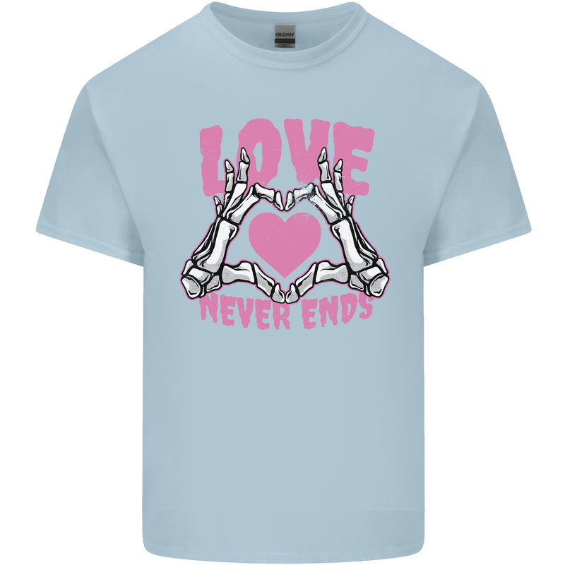 Love Never Ends Gothic Valentine's Day Kids T-Shirt Childrens Light Blue