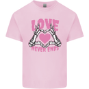 Love Never Ends Gothic Valentine's Day Kids T-Shirt Childrens Light Pink