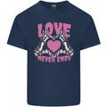 Love Never Ends Gothic Valentine's Day Kids T-Shirt Childrens Navy Blue