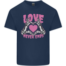 Love Never Ends Gothic Valentine's Day Kids T-Shirt Childrens Navy Blue