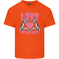 Love Never Ends Gothic Valentine's Day Kids T-Shirt Childrens Orange