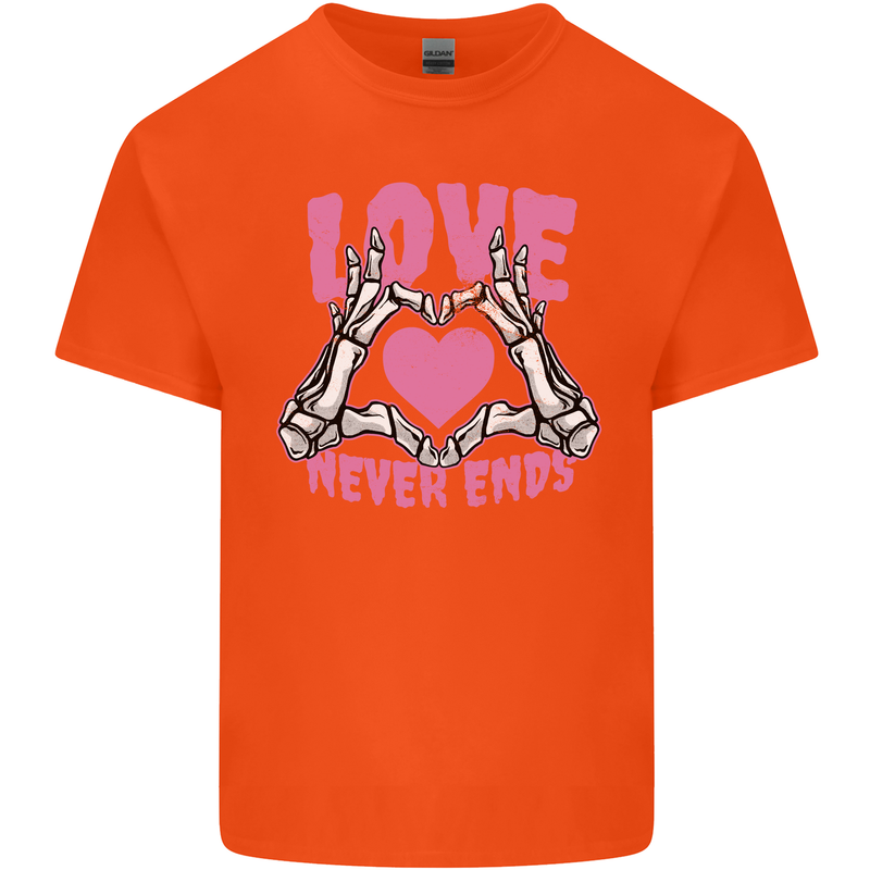 Love Never Ends Gothic Valentine's Day Kids T-Shirt Childrens Orange