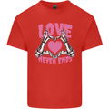 Love Never Ends Gothic Valentine's Day Kids T-Shirt Childrens Red