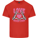 Love Never Ends Gothic Valentine's Day Kids T-Shirt Childrens Red