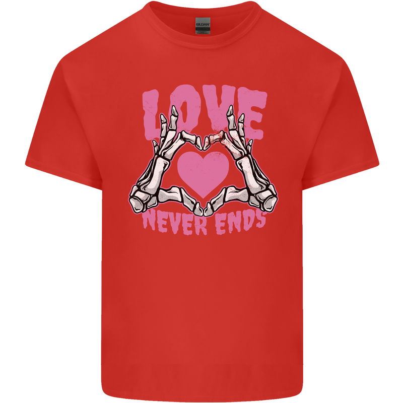 Love Never Ends Gothic Valentine's Day Kids T-Shirt Childrens Red