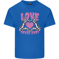Love Never Ends Gothic Valentine's Day Kids T-Shirt Childrens Royal Blue