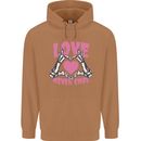 Love Never Ends Gothic Valentine's Day Mens 80% Cotton Hoodie Caramel Latte