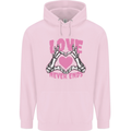 Love Never Ends Gothic Valentine's Day Mens 80% Cotton Hoodie Light Pink