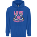 Love Never Ends Gothic Valentine's Day Mens 80% Cotton Hoodie Royal Blue