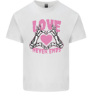 Love Never Ends Gothic Valentine's Day Mens Cotton T-Shirt Tee Top White