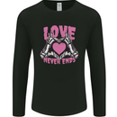 Love Never Ends Gothic Valentine's Day Mens Long Sleeve T-Shirt Black