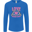 Love Never Ends Gothic Valentine's Day Mens Long Sleeve T-Shirt Royal Blue