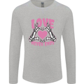 Love Never Ends Gothic Valentine's Day Mens Long Sleeve T-Shirt Sports Grey
