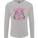 Love Never Ends Gothic Valentine's Day Mens Long Sleeve T-Shirt Sports Grey
