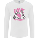 Love Never Ends Gothic Valentine's Day Mens Long Sleeve T-Shirt White