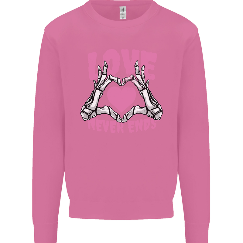 Love Never Ends Gothic Valentine's Day Mens Sweatshirt Jumper Azalea