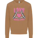 Love Never Ends Gothic Valentine's Day Mens Sweatshirt Jumper Caramel Latte