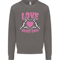 Love Never Ends Gothic Valentine's Day Mens Sweatshirt Jumper Charcoal