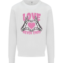 Love Never Ends Gothic Valentine's Day Mens Sweatshirt Jumper White