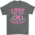 Love Never Ends Gothic Valentine's Day Mens T-Shirt 100% Cotton Charcoal