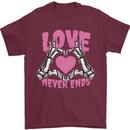 Love Never Ends Gothic Valentine's Day Mens T-Shirt 100% Cotton Maroon