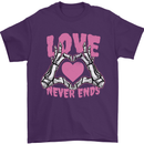 Love Never Ends Gothic Valentine's Day Mens T-Shirt 100% Cotton Purple