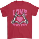 Love Never Ends Gothic Valentine's Day Mens T-Shirt 100% Cotton Red