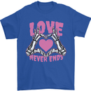 Love Never Ends Gothic Valentine's Day Mens T-Shirt 100% Cotton Royal Blue