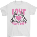 Love Never Ends Gothic Valentine's Day Mens T-Shirt 100% Cotton White